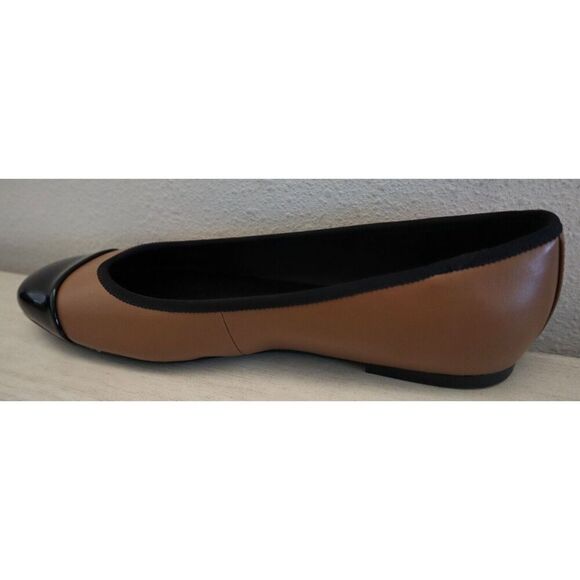 Nine West Women Sz 10M Pecan Brown/Black Teland Slip-On Cap Toe Ballet Flats - Picture 10 of 11
